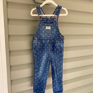 OshKosh B'gosh Denim Overalls with White Dots